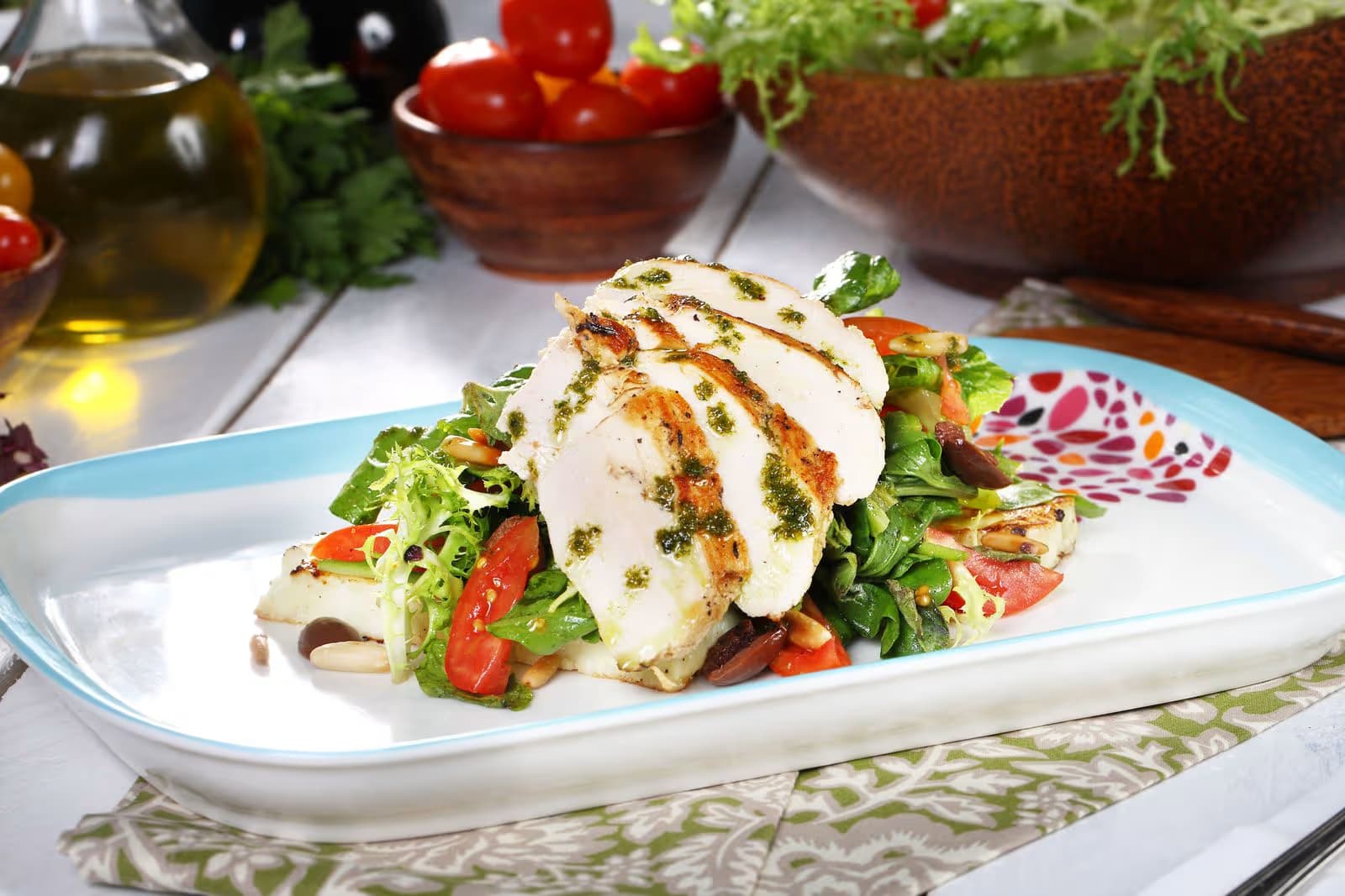 Grilled Chicken Salad with Greens